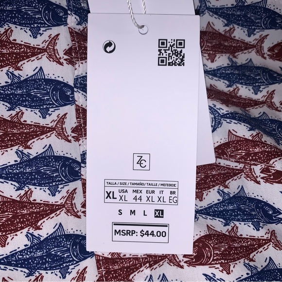 Zipcode Red and Blue Fish Shirt NWT - Picture 6 of 9
